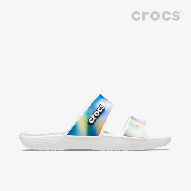 25cm クロックス クラシック ソーラライズド サンダル ホワイトｘマルチ Classic Solarized Sandal WhiteｘMulti M7W9 新品