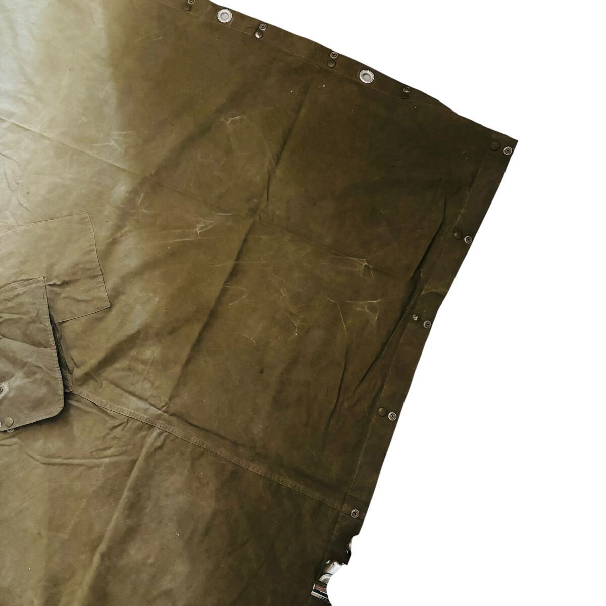 [ベルギー軍]16実物50年代ヴィンテージパップテントテントシート軍幕1枚 ベルギー軍]16実物50年代ヴィンテージパップテントテントシート