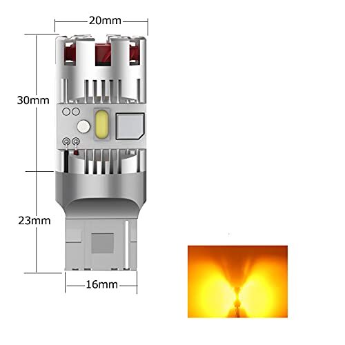 最新型 T20 ピンチ部違い LED ウィンカーバルブ 冷却ファン搭載 純正アンバー ハイフラ防止 抵抗内蔵 T20(7440)ピンチ 違い WY21W WX3×16d_画像5