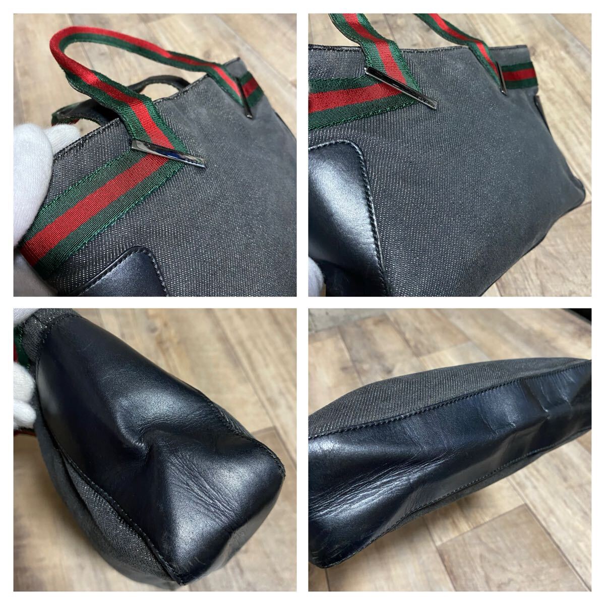 本物 GUCCI グッチ シェリーライン キャンバス ミニトートバッグ 本物 GUCCI グッチ シェリーライン キャンバス ミニトートバッグ