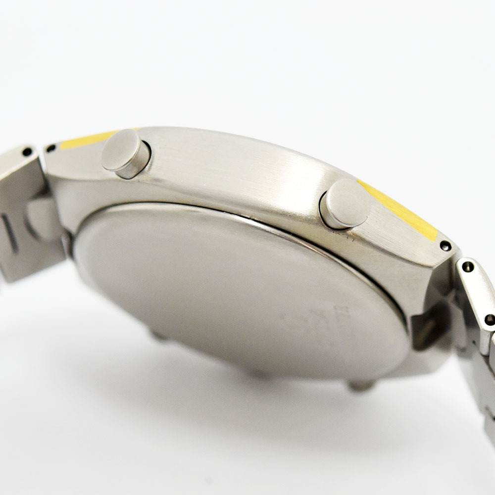 オメガ 中古 メンズ OMEGA シーマスター ポラリス クォーツ クロノグラフ YG ゴールド SS ステンレス ブラック 軽仕上げ