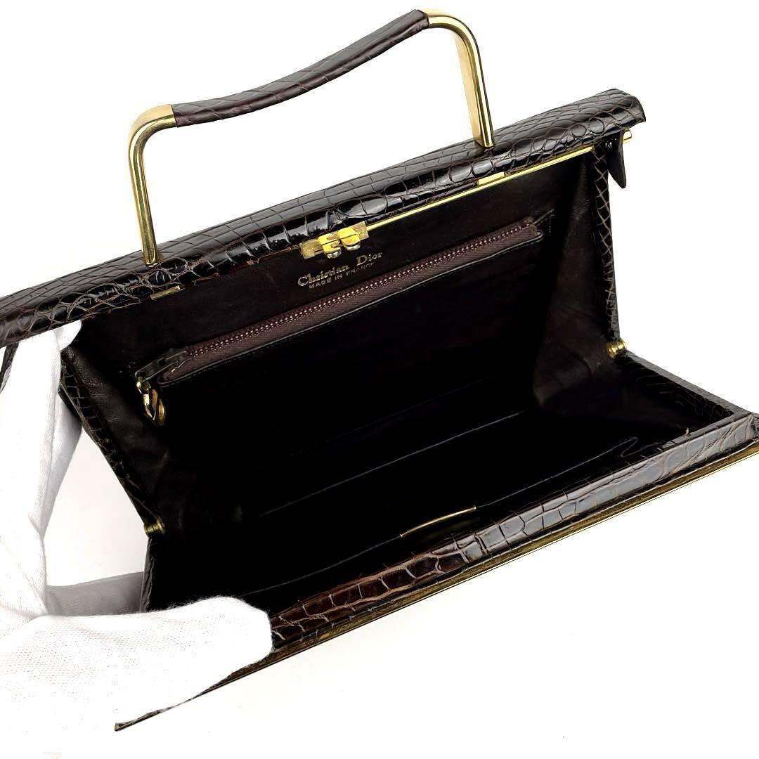 美品】Christian Dior ディオール ハンドバッグ がま口 CD金具 美品】Christian Dior ディオール ハンドバッグ がま口 CD金具
