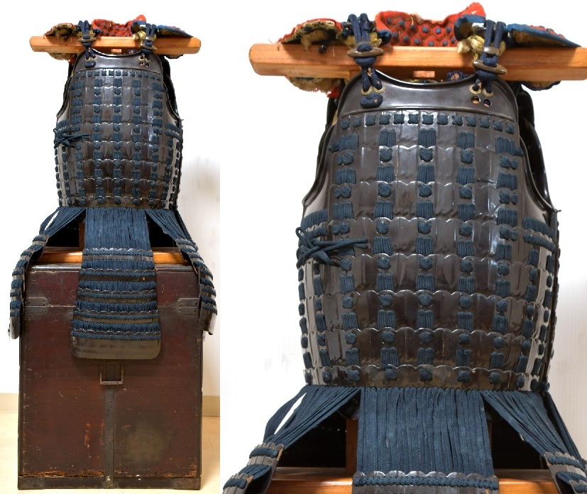 649 甲冑 胴 紺糸威○ 江戸時代 武具 鎧兜 武者行列 戦国武将 649 甲冑 胴 紺糸威○ 江戸時代 武具 鎧兜 武者行列 戦国武将