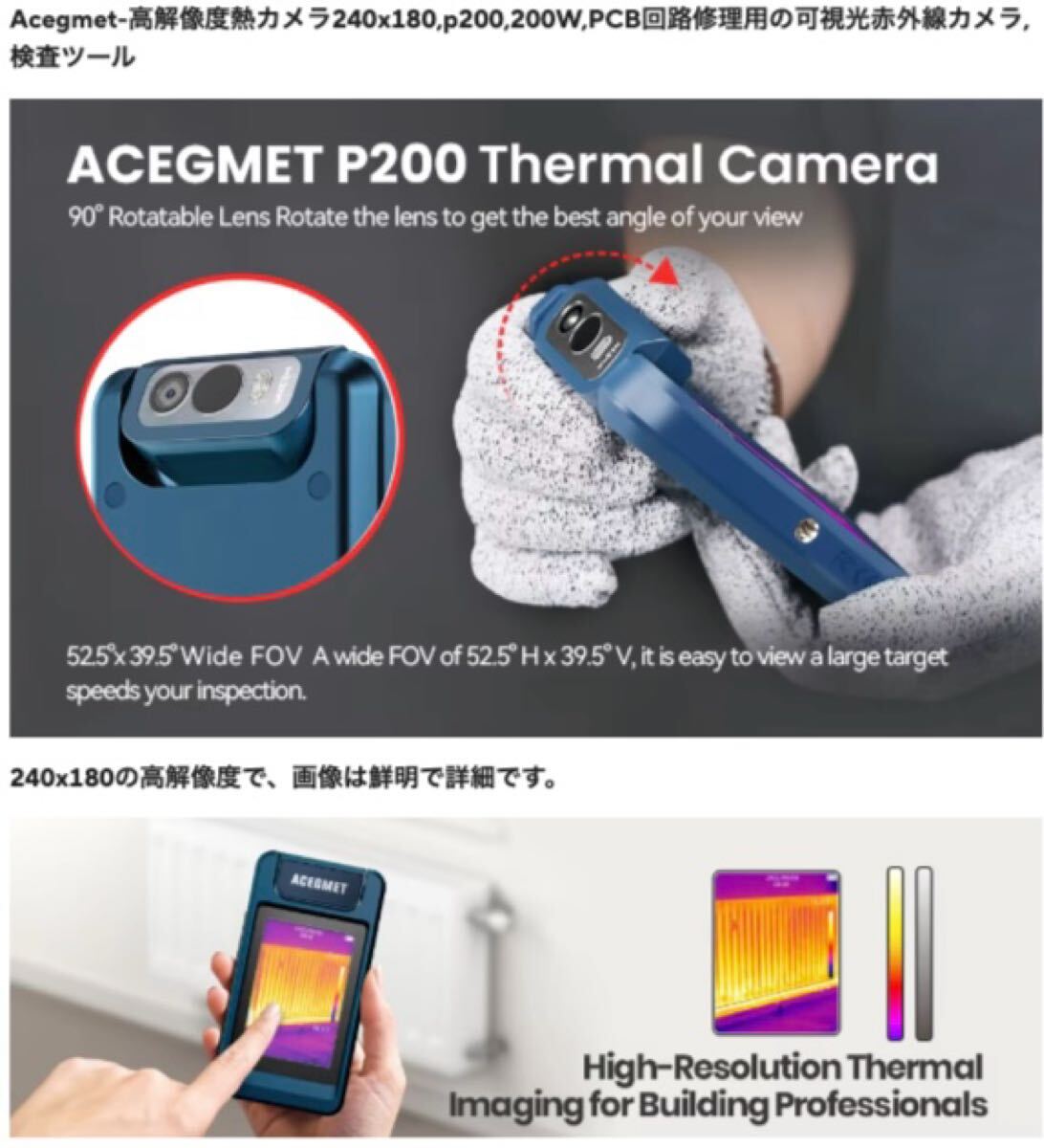 MiLESEEY ACEGMET P200 термический камера 90° вращение линзы 