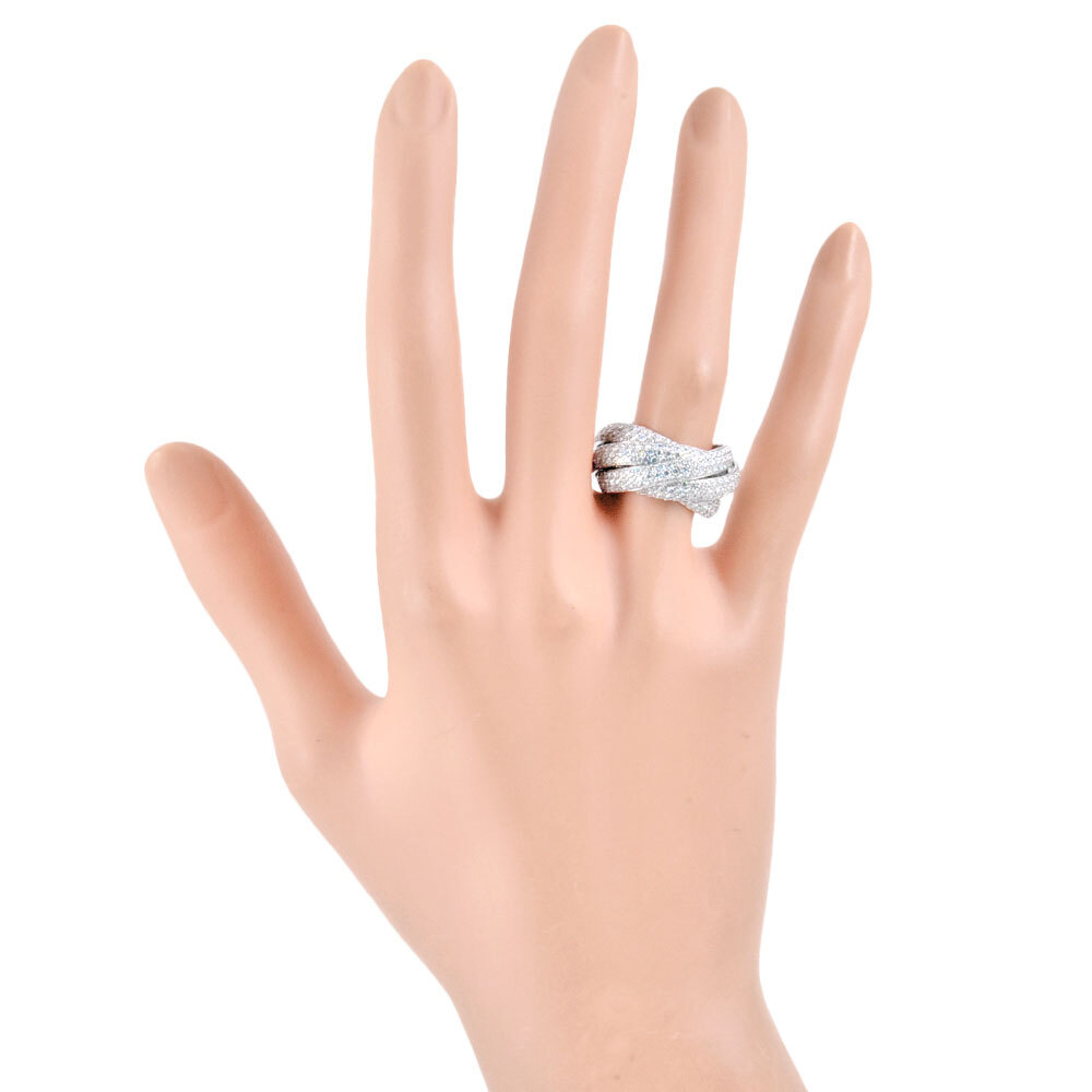 Tiffany Tiffany&Co.paroma мелодия 5 частота кольцо кольцо бриллиант примерно 10 номер K18WG белое золото 14.0g 5 полосный полный pave