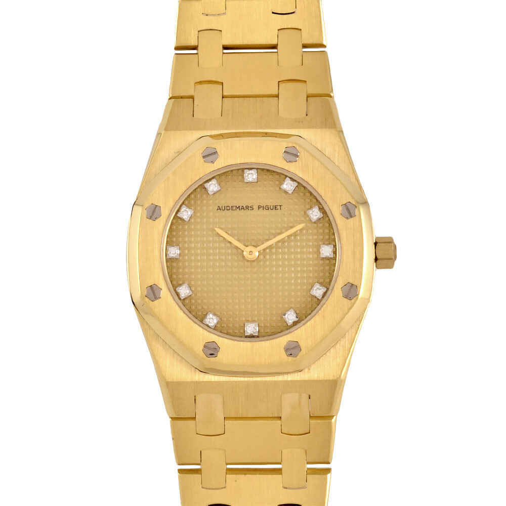 オーデマピゲ AUDEMARS PIGUET ロイヤルオーク 27mm 腕時計 ゴールド文字盤 K18YG イエローゴールド 無垢 101.4g 12P ダイヤ レディース