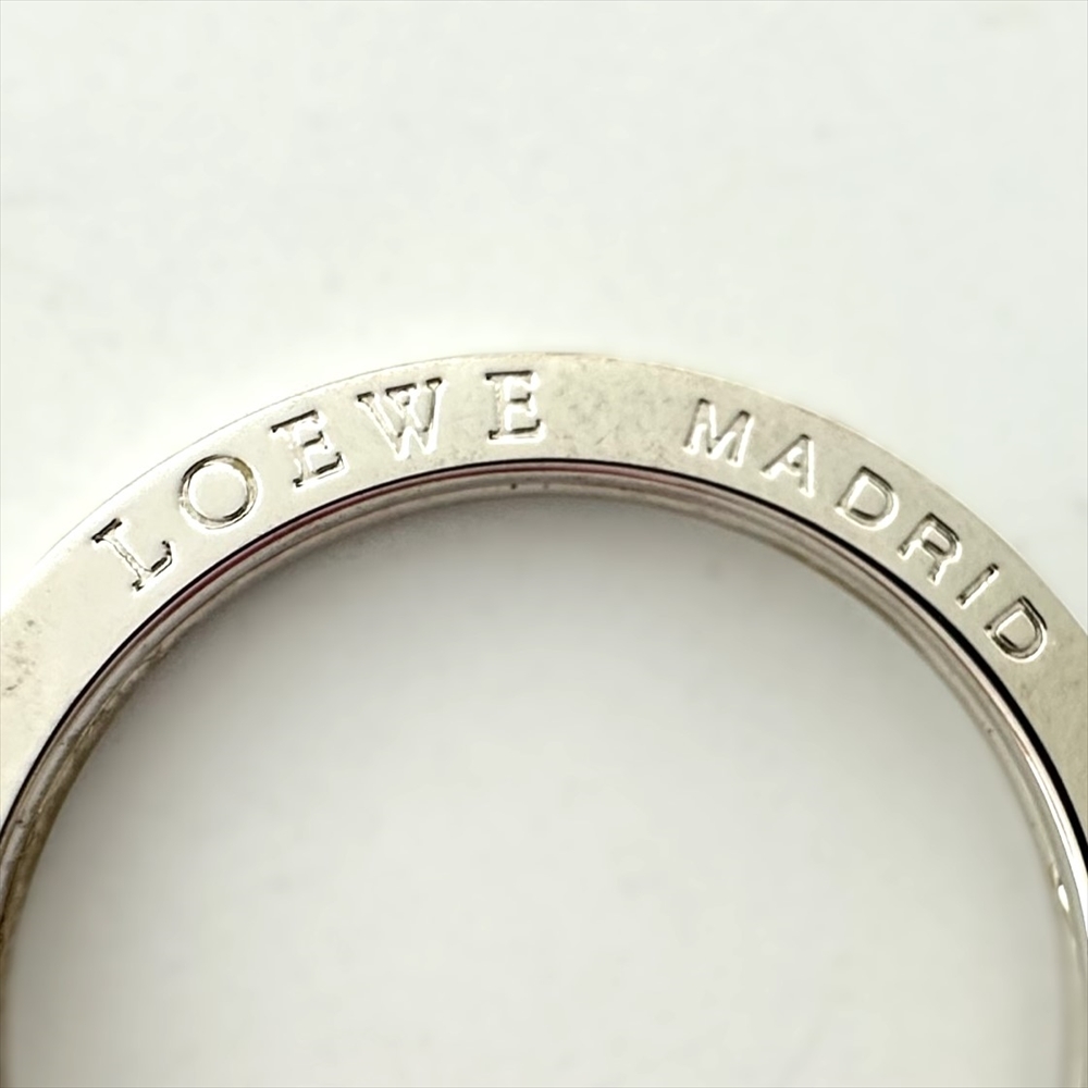 ロエベ LOEWE タッセル チャーム レザー ピンク シルバー金具 キーリング キーホルダー レディース
