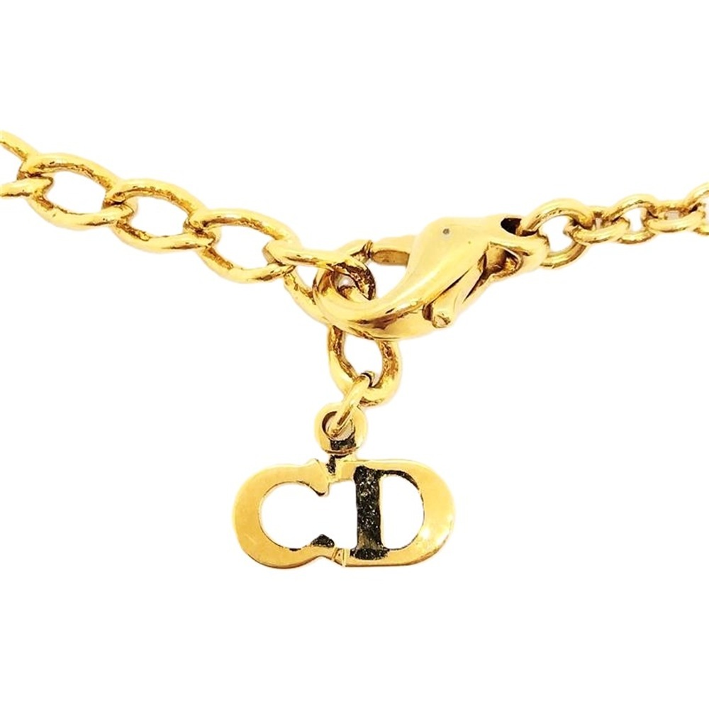 クリスチャンディオール Christian Dior Dロゴ ラインストーン ネックレス
