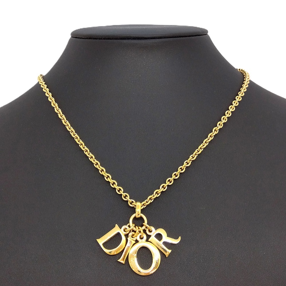 Christian Dior ネックレス チャーム ゴールド クリスチャンディオール Christian Dior ロゴチャーム
