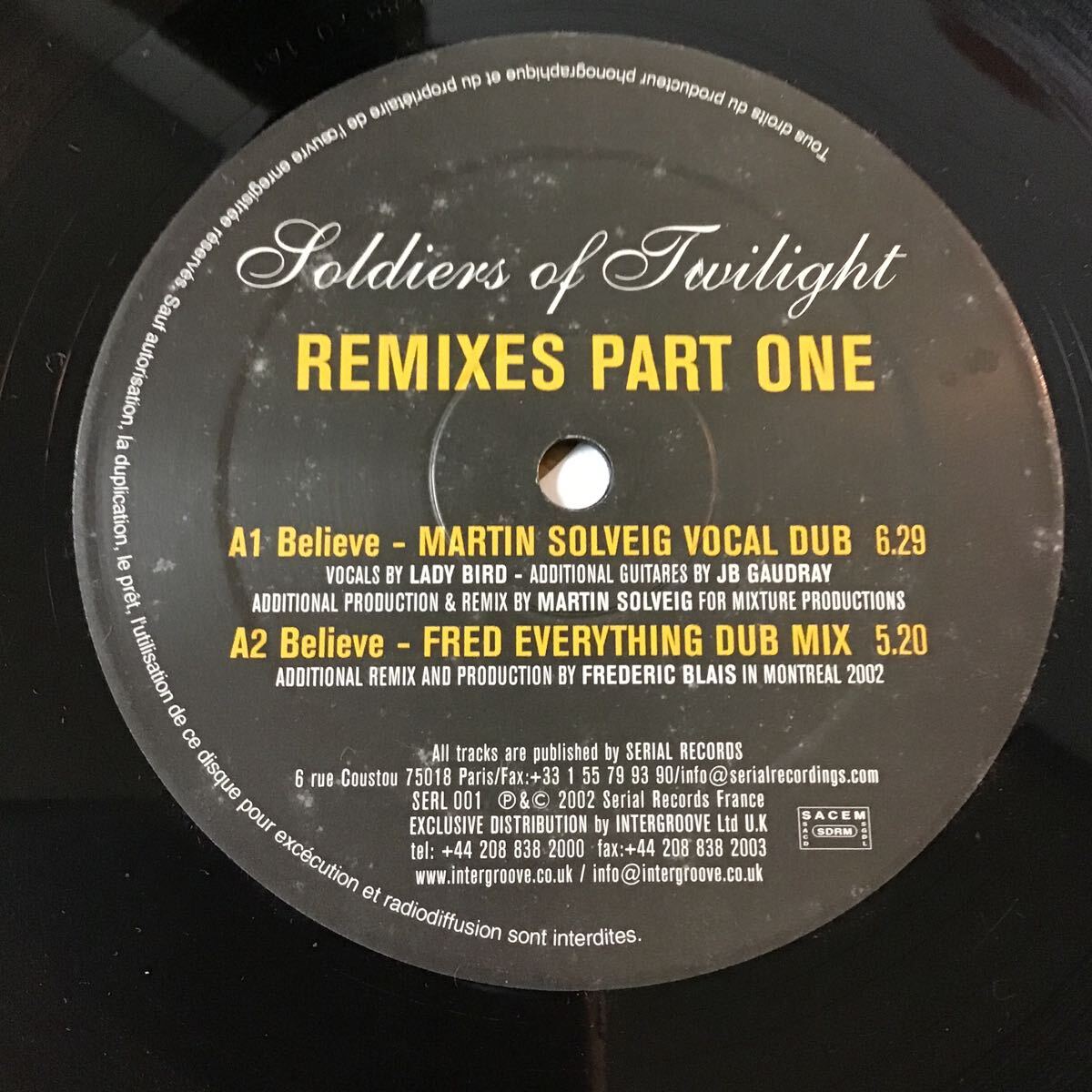 12/Soldiers Of Twilight / Believe Remixes Part One_画像3