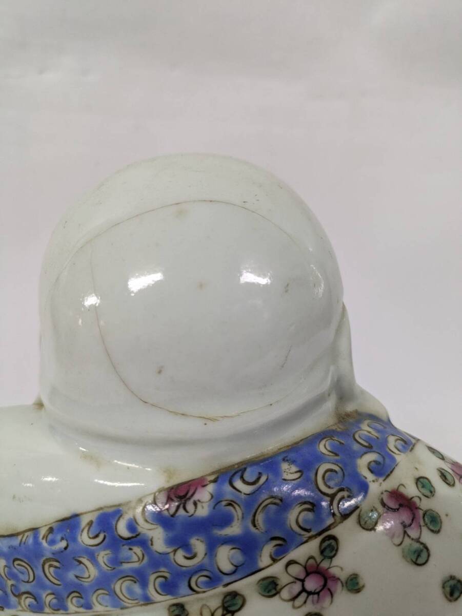 0324s S0009】 中国美術 景徳鎮 江西 游隆盛 景鎮 粉彩 布袋 0324s S0009】 中国美術 景徳鎮 江西 游隆盛 景鎮 粉彩 布袋