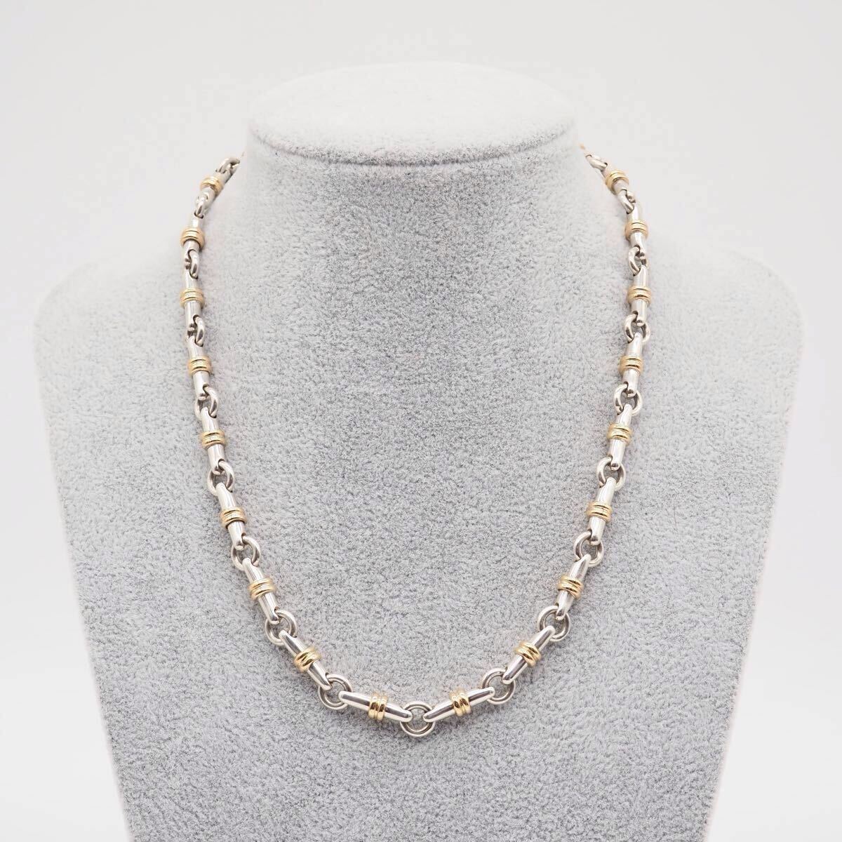 Tiffany&Co ブライドル リンク ネックレス シルバー925 k18 Tiffany&Co ブライドル リンク ネックレス シルバー925 k18