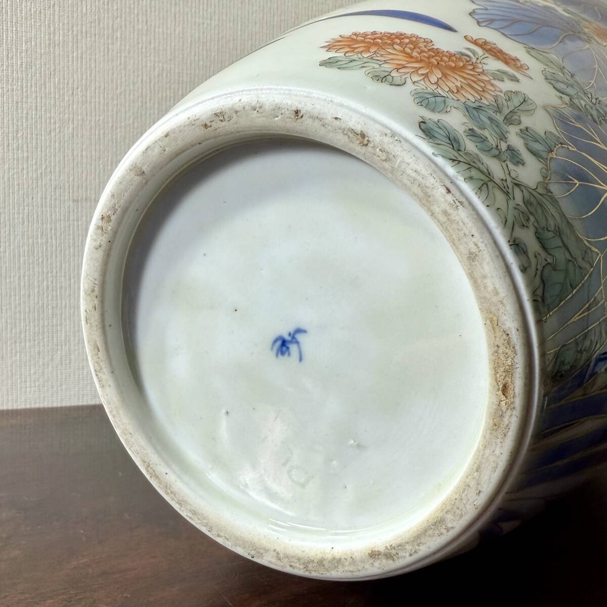 戦前 オールド 香蘭社 色絵花蝶図 大花瓶 高さ41cm/ 古陶磁器