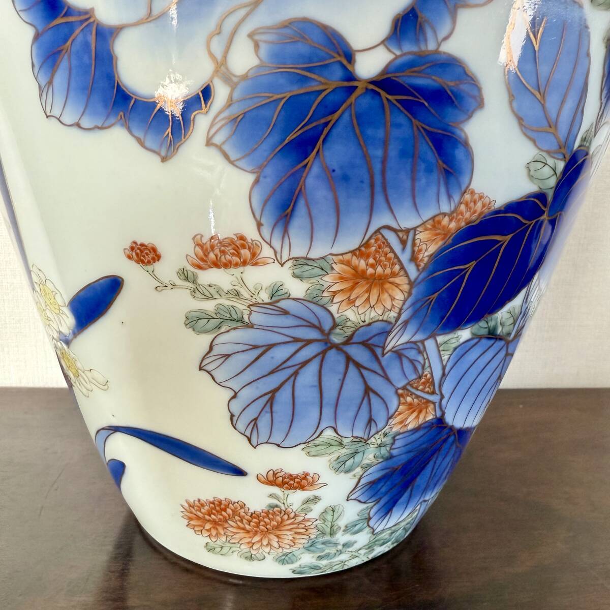 戦前 オールド 香蘭社 色絵花蝶図 大花瓶 高さ41cm/ 古陶磁器