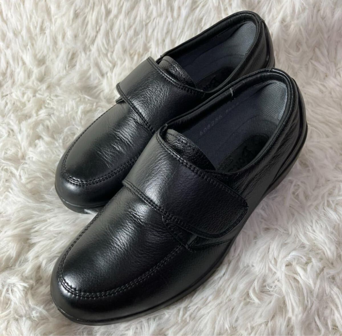 ☆美品☆ Bon Step ボンステップ レザースニーカー ベルクロ ウォーキングシューズ 22.5EEEE レディース 人気 おしゃれ