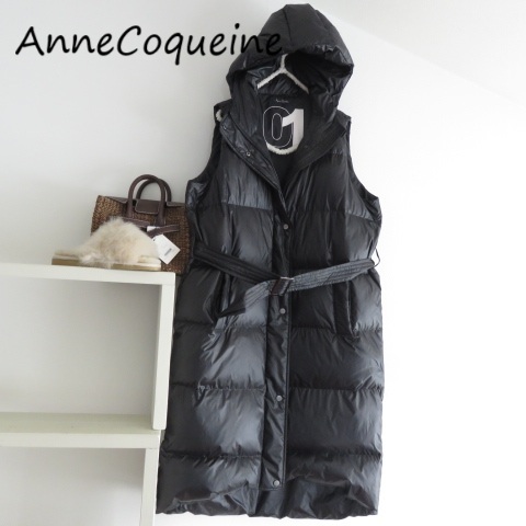 送料込み AnneCoquine アンコキーヌ ダウンベストコート 黒 送料込み AnneCoquine アンコキーヌ ダウンベストコート 黒