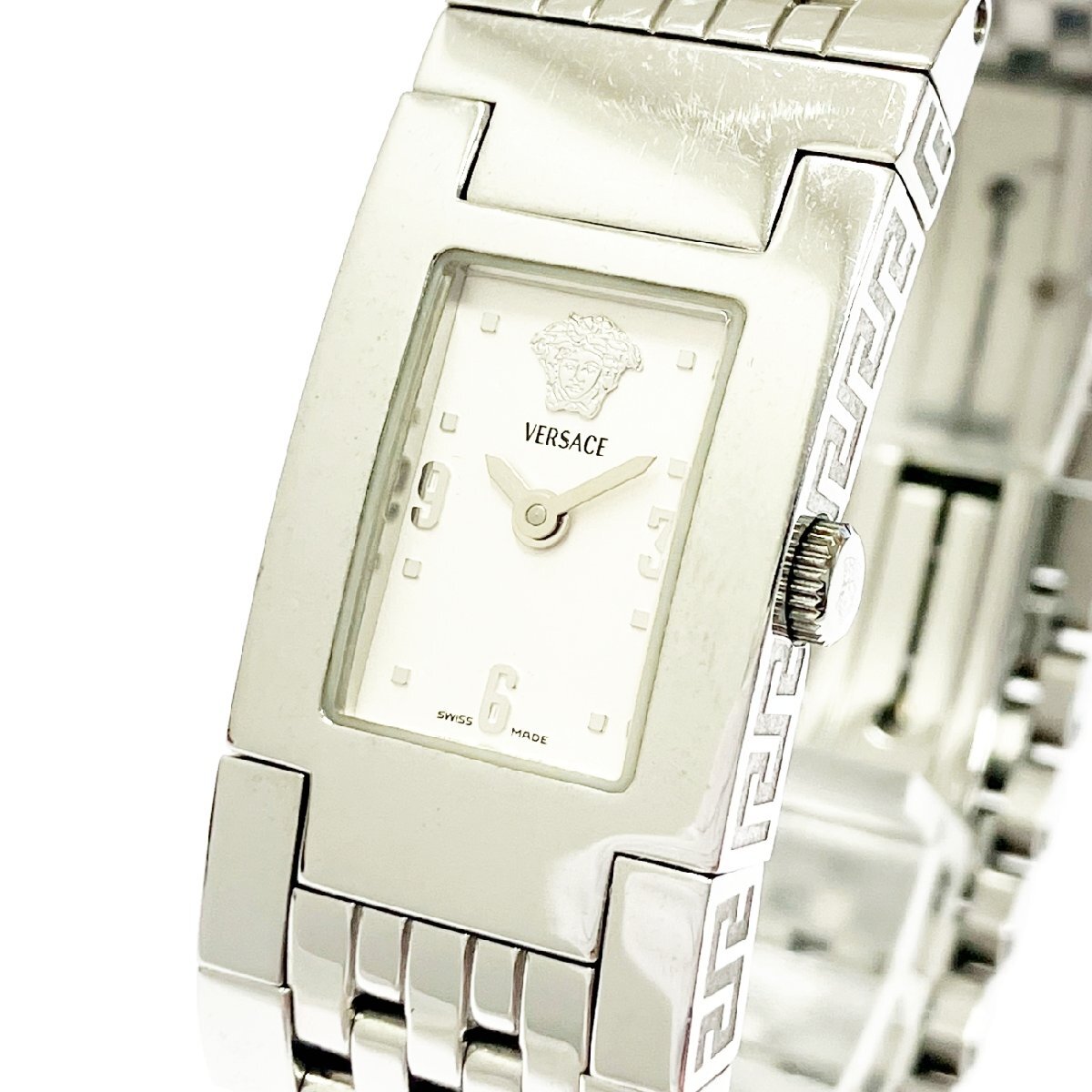 1円スタート】VERSACE ヴェルサーチ ASQ99 スクエア SS シルバー 1円スタート】VERSACE ヴェルサーチ ASQ99 スクエア SS シルバー