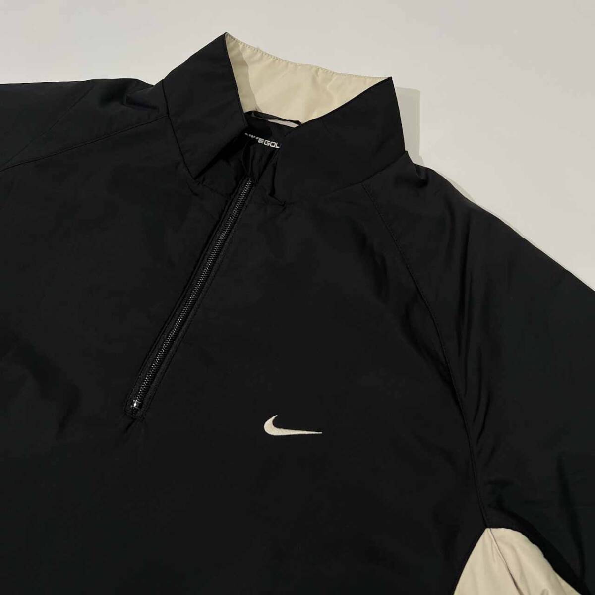 NIKE GOLF ナイキ ゴルフ 中綿 ウインドブレーカー 半袖 ジャケット XL /オールド/メンズ/ブラック×ベージュ_画像2