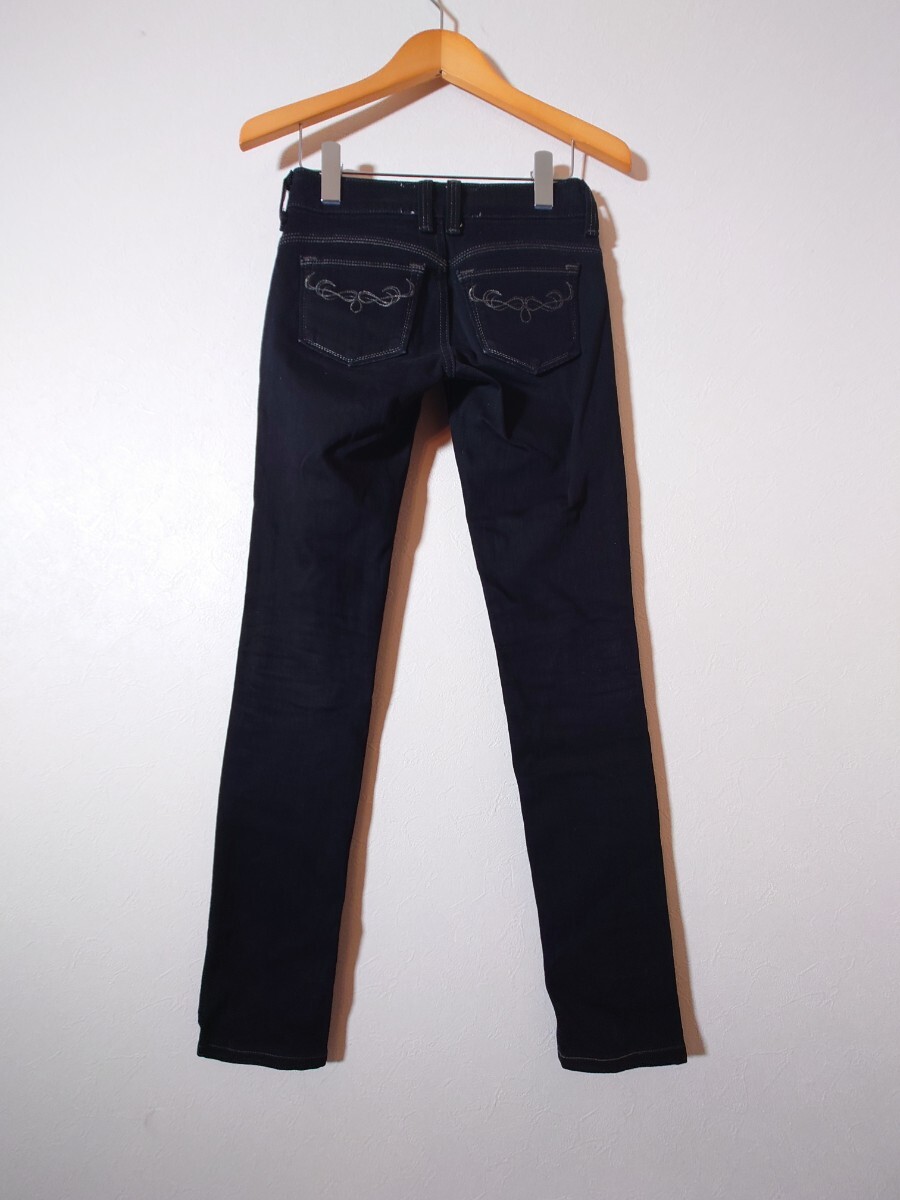 SOMETHING サムシング ブラックスキニーデニムパンツ レディース 24インチ ブラックスキニーデニムパンツ ブラックジーンズ ブラックパンツ