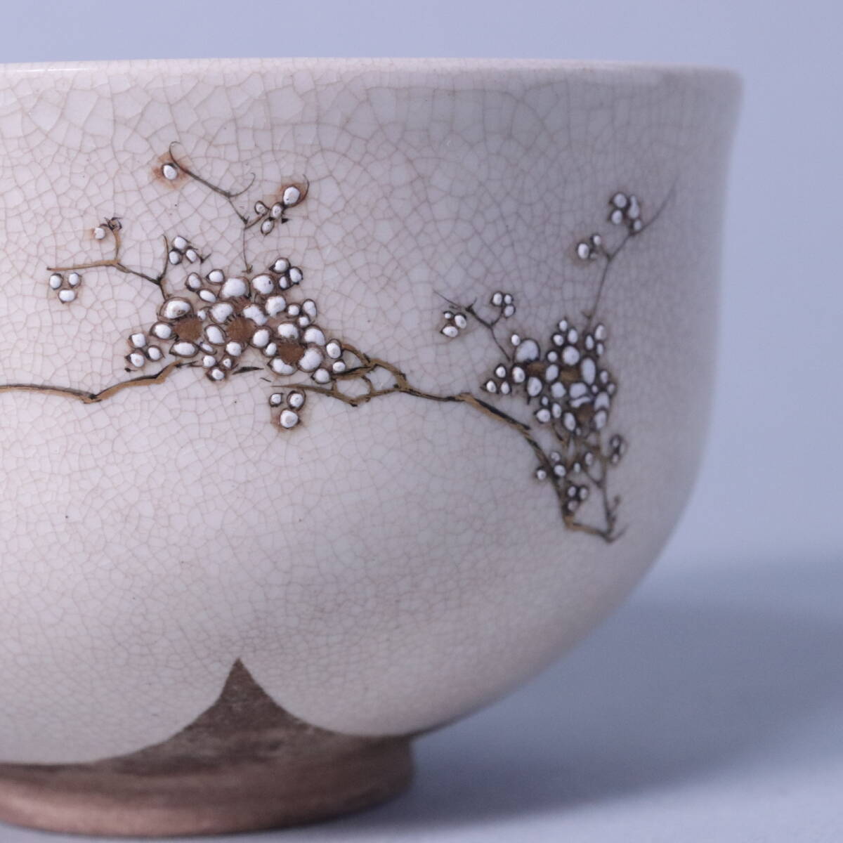 在銘のない白薩摩 茶碗 花鳥文 / 手描き 薩摩焼 京薩摩 茶道具 在銘のない白薩摩 茶碗 花鳥文 / 手描き 薩摩焼 京薩摩 茶道具