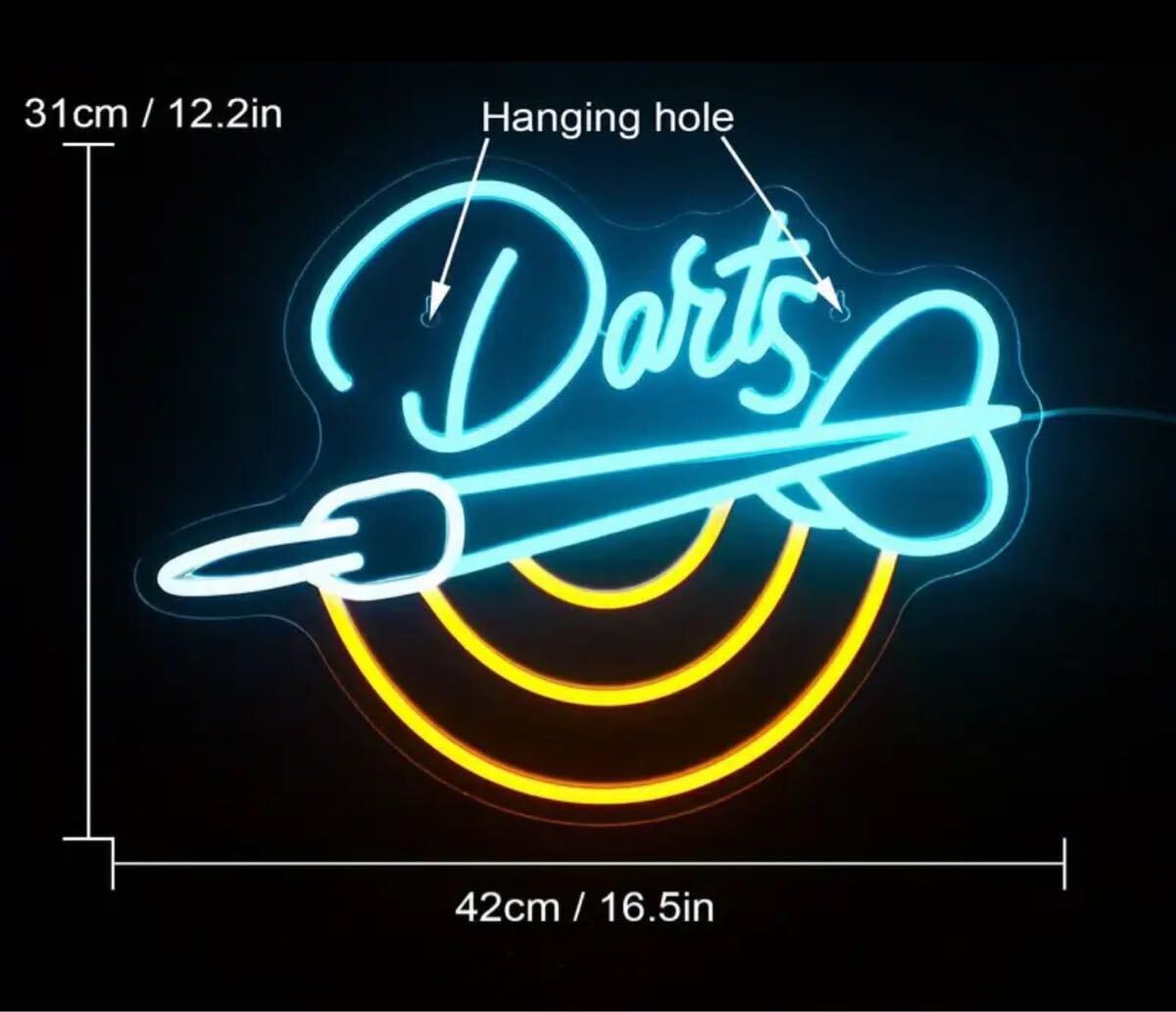 ダーツ ネオンサイン お部屋の装飾 ガレージ装飾 LED 看板 LED アメリカン インテリア ネオン看板 ネオン管 ライト ハワイ BAR おしゃれ 