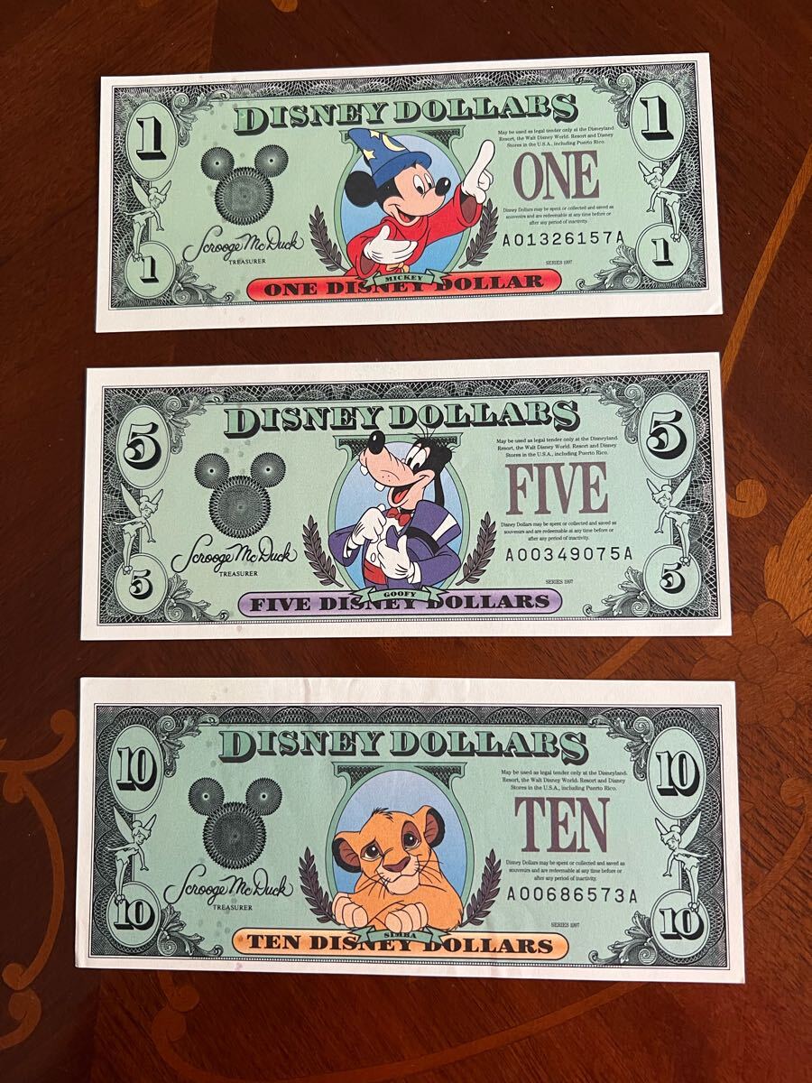 ディズニーダラー DISNEY DOLLARS 1ドル 5ドル 10ドル ウォルト ディズニーダラー DISNEY DOLLARS 1ドル 5ドル 10ドル ウォルト