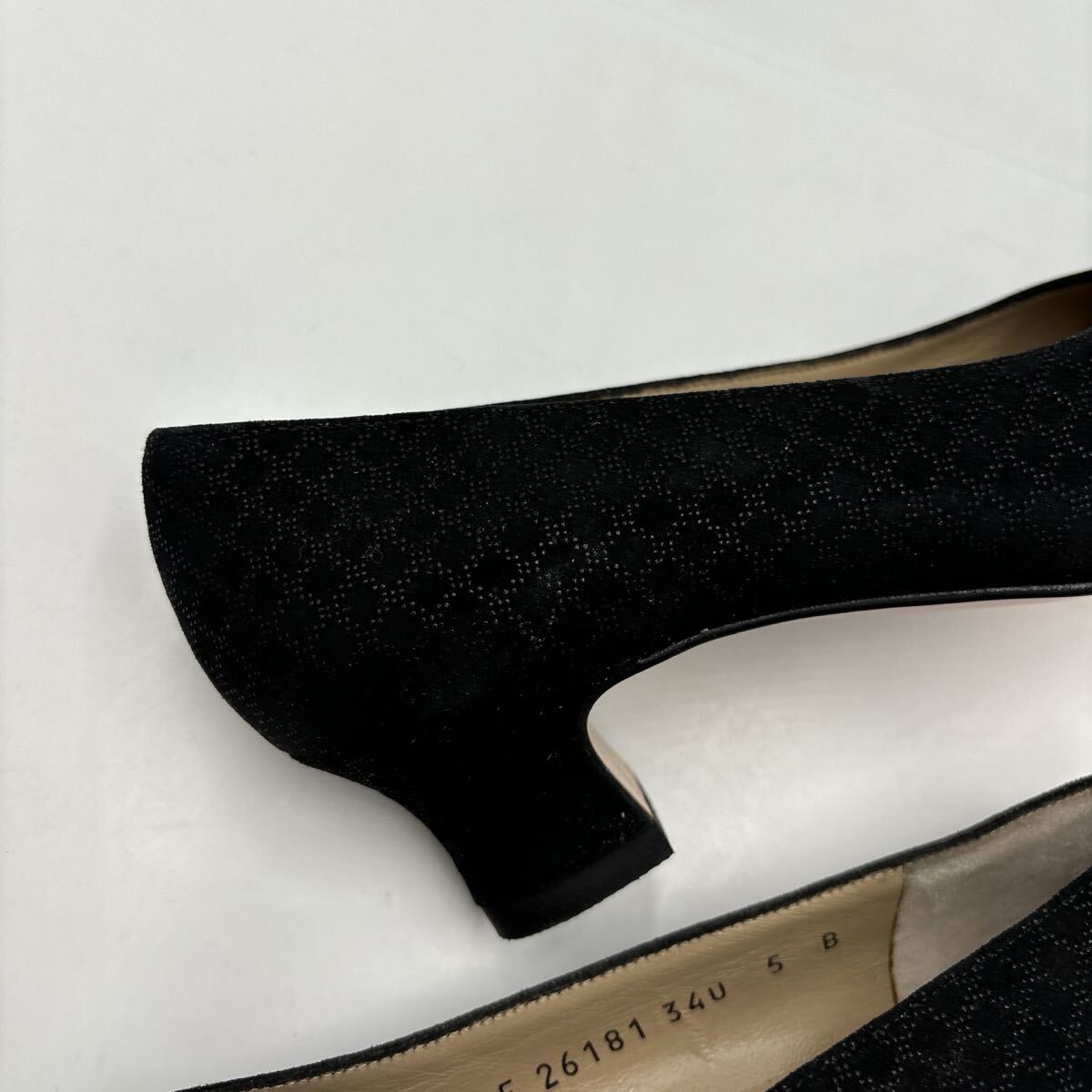 T ＊ 未使用 イタリア制 '高級婦人靴' Salvatore Ferragamo サルヴァトーレフェラガモ 本革 チェック柄 ヒール / パンプス 5B 22cm