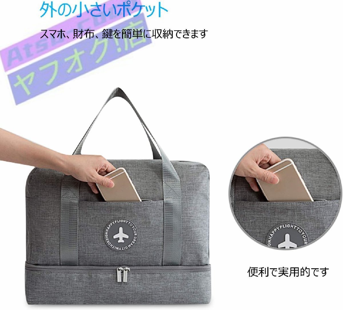 スポーツバッグ おしゃれ 軽量 靴入れ プールバッグ メンズ レディース 人気 旅行 ジム通い 水泳 防水 ポリエステル 男女兼用 レイクブルー