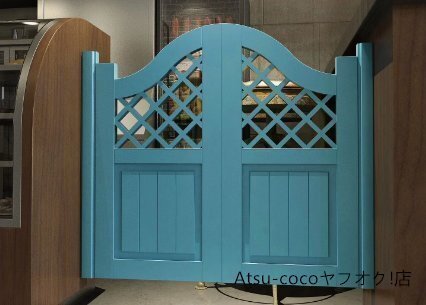 出入り口/キッチン/家用の半開きドア、サルーンドア、開きドア、カフェドア、木製ドア、屋外フェンスゲート(BlueW80cmxH90cm)