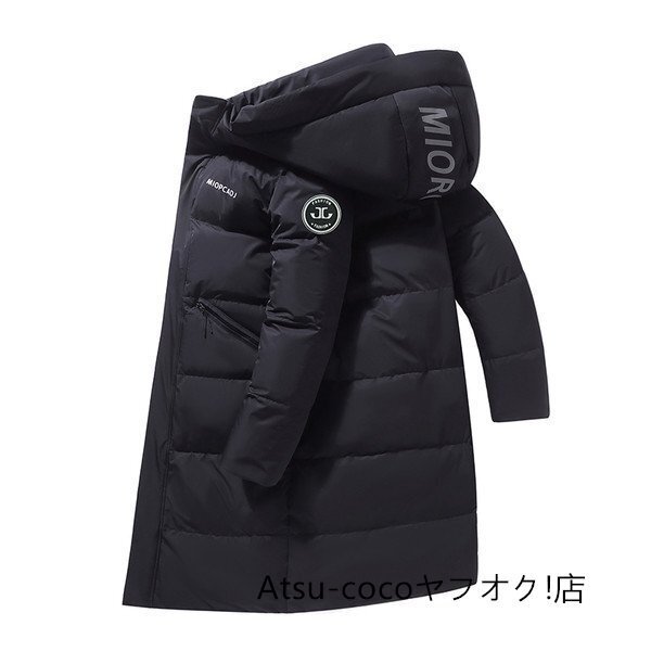 3XL ホワイト ダウンジャケット メンズ レディース ロング丈 迷彩 ダウン 男女兼用 ストリート フード付き 保溫 防寒 冬 あったか