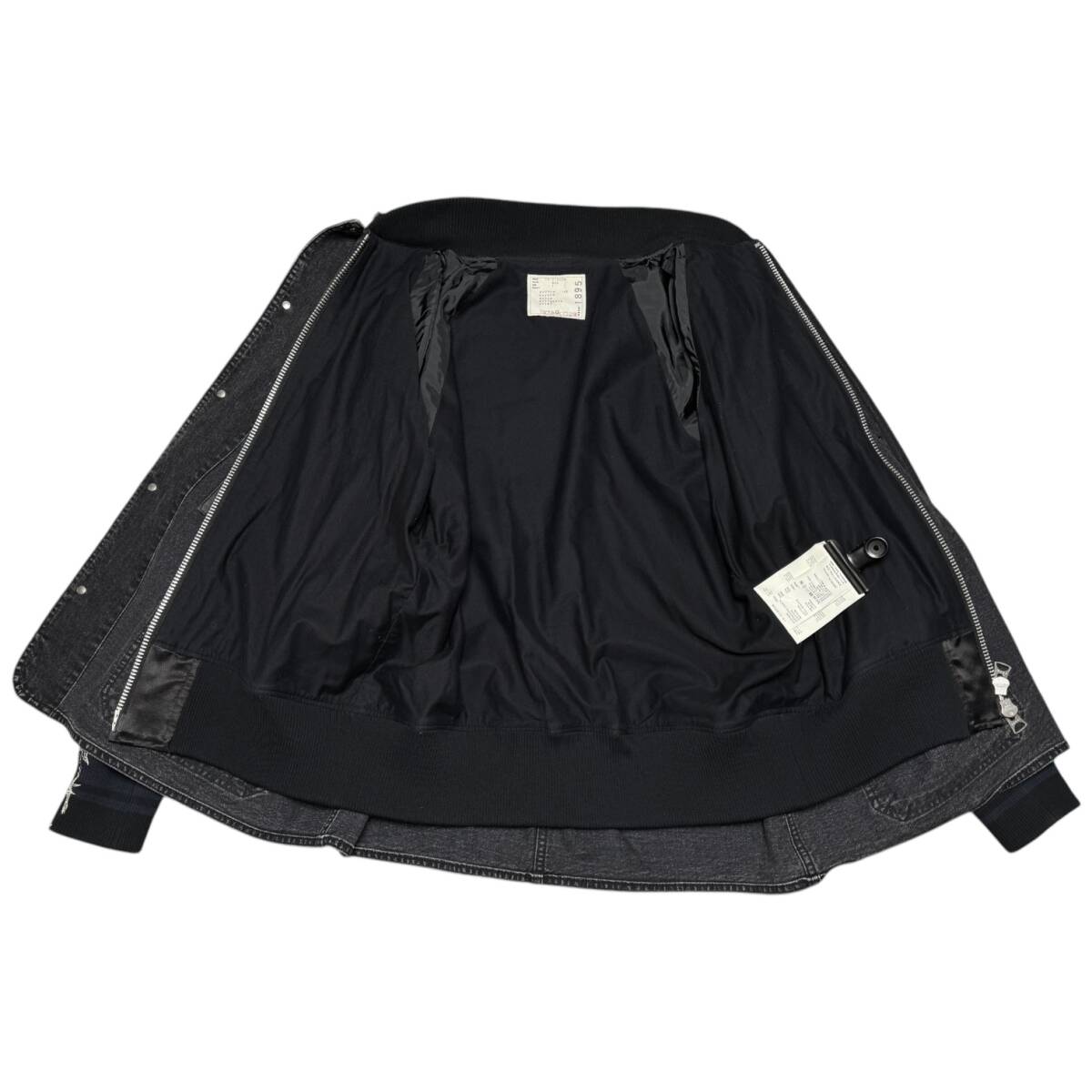 美品 19ss sacai Dr.woo デニムカバーオール×スカジャン size:1 美品 19ss sacai Dr.woo デニムカバーオール×スカジャン size:1