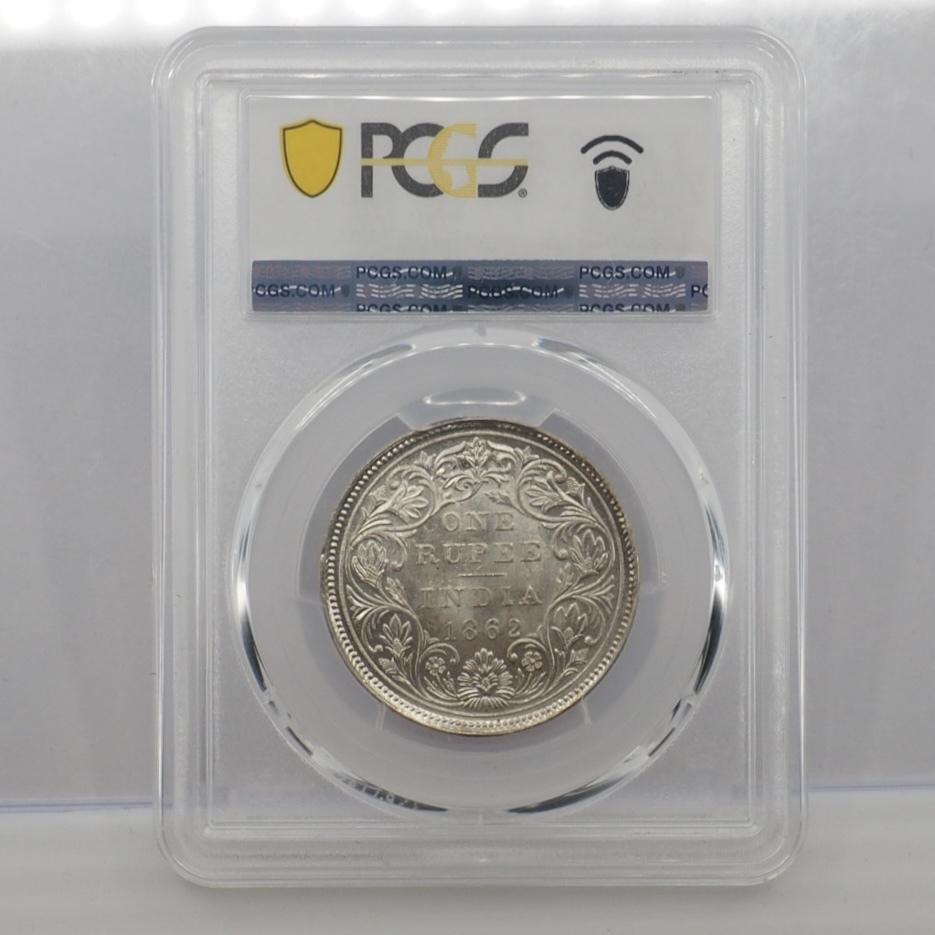 1円スタート】1862(CorB) 英領インド 1ルピー 銀貨 MS62 PCGS 1円スタート】1862(CorB) 英領インド 1ルピー 銀貨 MS62 PCGS