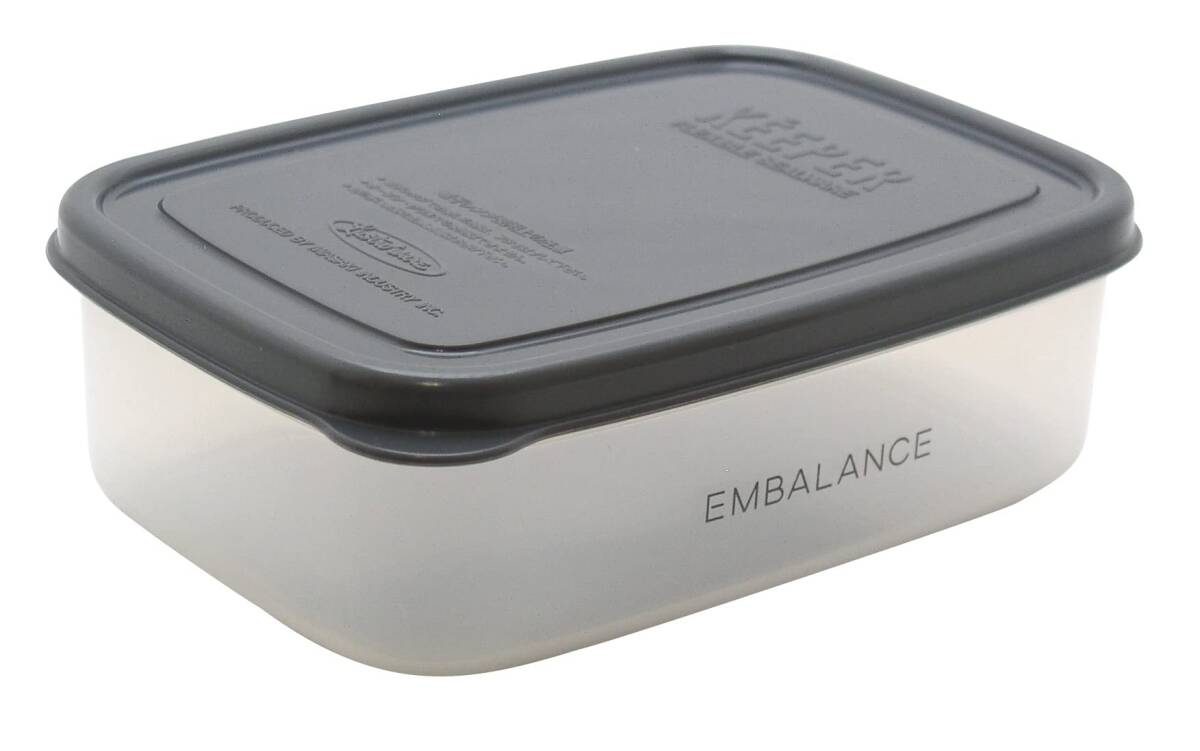 ウィルマックス(Wilmax) EMBALANCE(エンバランス)保存容器 レクタングルコンテナ(角型)S(590ｍｌ) グレーT