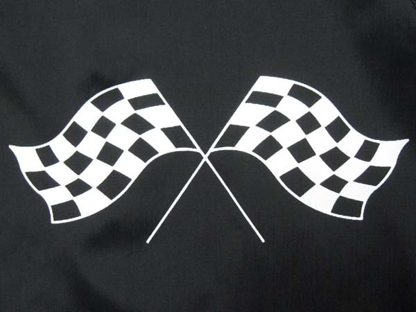 CHECKER FLAGS NYLON STADIUM JKT BLACK M/bellベルbucoブコgood yearグッドイヤーmischelinミシュランsimpsonシンプソンジャケット70s80s