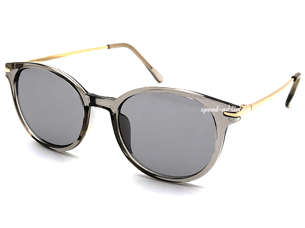 CLEAR WELLINGTON SUNGLASS CLEAR GRAY/GOLD × LIGHT SMOKE/ウェリントンサングラスコンビネーションクリアグレー流行スマート男女兼用