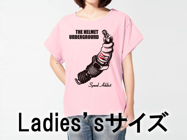 Ladies'sサイズ THE HELMET UNDERGROUND Tシャツ BABY PINK/女性用レディースバイカーアンディーウォーホールツーリングライダーバイク単車
