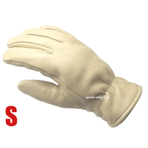 CHURCHILL GLOVE CREAM S/チャーチルグローブクリーム白white里地なし鹿革ディアスキン本革定番春用夏用春夏用バイク用手袋レザーグローブ