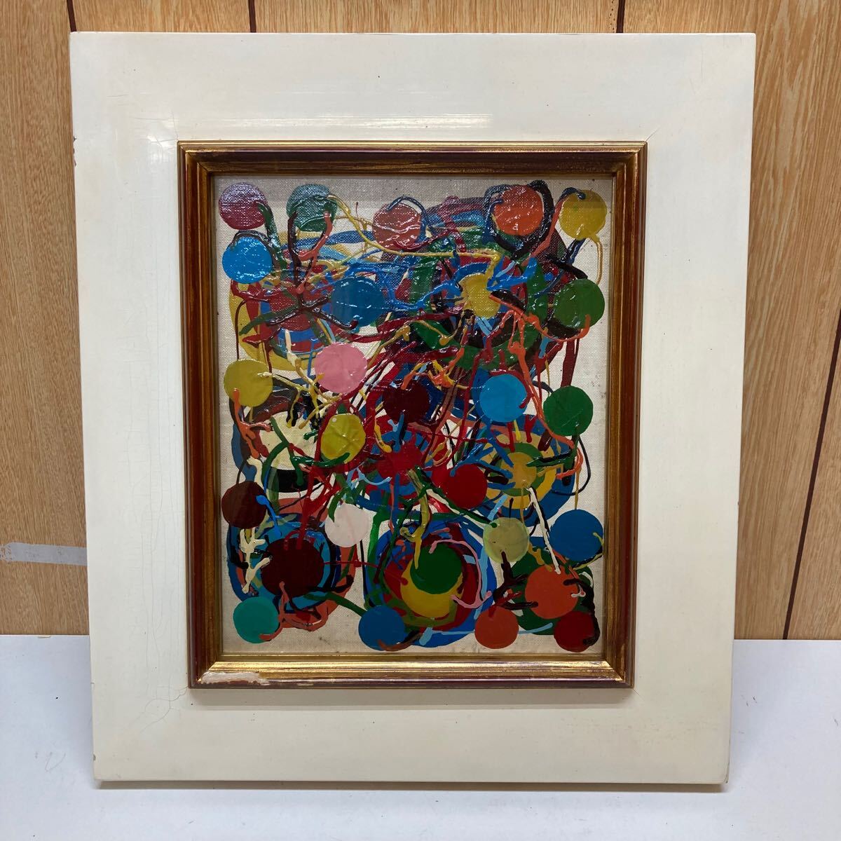S ☆真作☆ ATSUKO TANAKA 田中 敦子 1968年 額装 絵画 油絵 S ☆真作☆ ATSUKO TANAKA 田中 敦子 1968年 額装 絵画 油絵