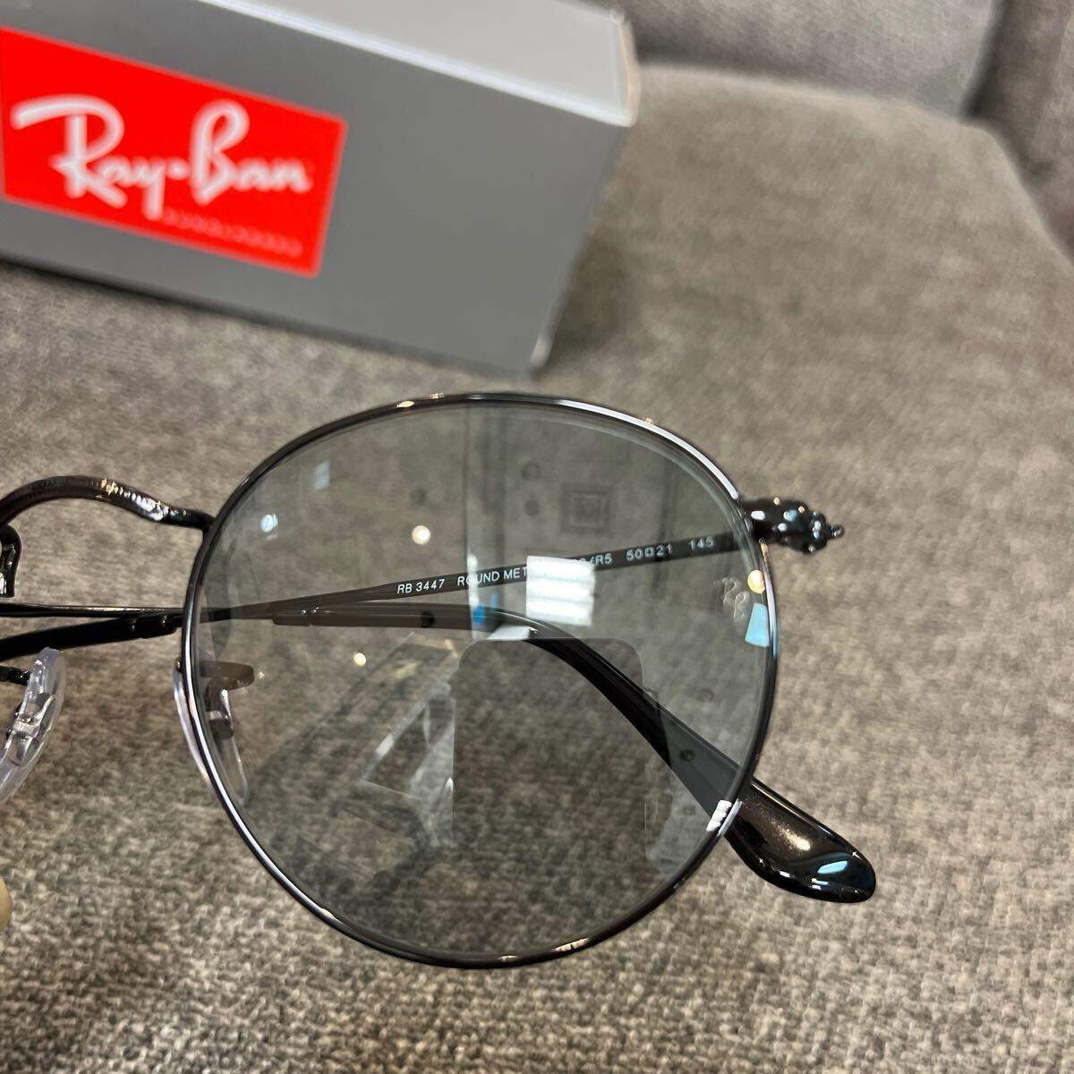送料込 新品！國(guó)內(nèi)正規(guī)品 RayBan レイバン サングラス ラウンドメタル RB3447 002/R5 ルックスオティカジャパン　ケース茶