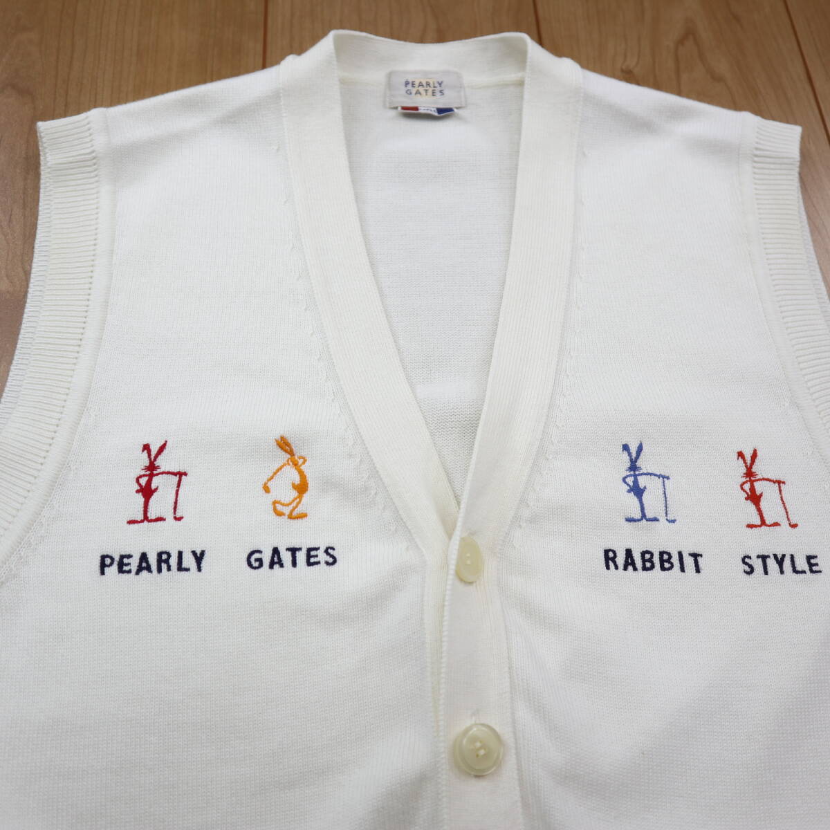 美品★正規★PEARLY GATES パーリーゲイツ　コットンニットベスト/Mサイズ_画像3