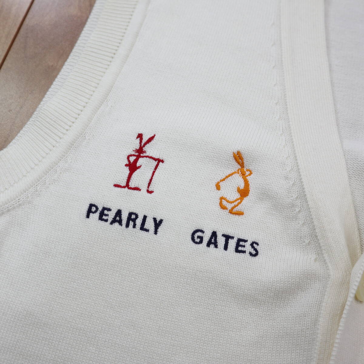 美品★正規★PEARLY GATES パーリーゲイツ　コットンニットベスト/Mサイズ_画像6
