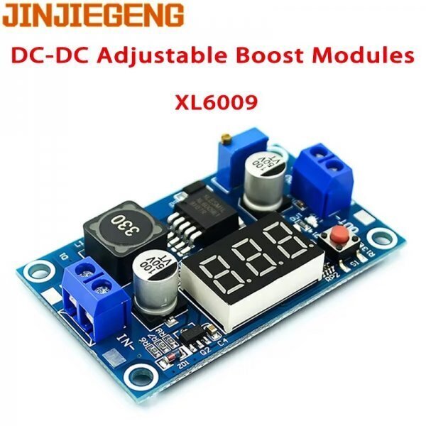  напряжение изменение модуль XL6009 DC-DC pressure конвертер LED вольтметр дисплей ввод 4.0~40V мощность 5-52V 4A источник питания pressure модуль немедленная уплата B