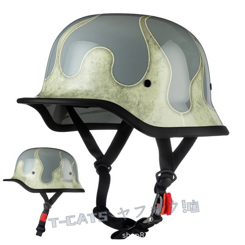 ☆新品ハーフヘルメット 半ヘルメット ドイツ軍 ヘルメット レトロヘルメット 半帽ヘルメット 耐沖撃性 超軽量 ５色選択可 灰