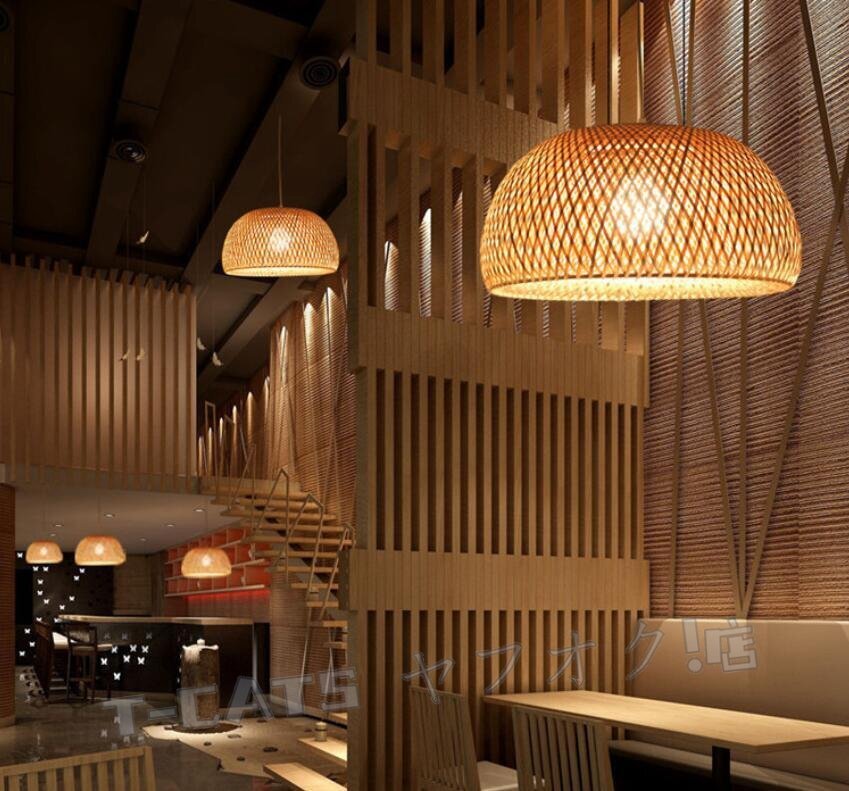 新品竹のあかり」ペンダントライト 1燈 希少 ヴィンテージ/照明 和モダン イサムノグチ 北歐 ス ランプ