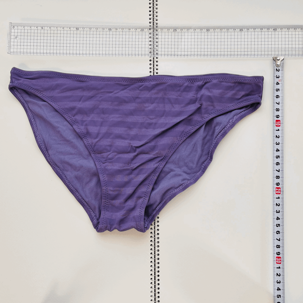 未使用 Lサイズレディース 水著 ビキニ 水泳 スイムウエア 上下セット ボーダー 紫パープル ショーツ ボトムプール ビーチ 海 リゾート