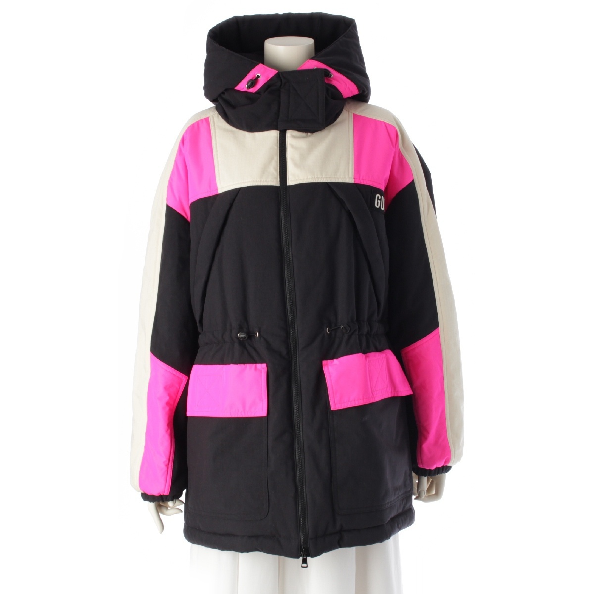 グッチ　Music Is Mine ロゴ フーデッド ダウンジャケット 676412 ブラック