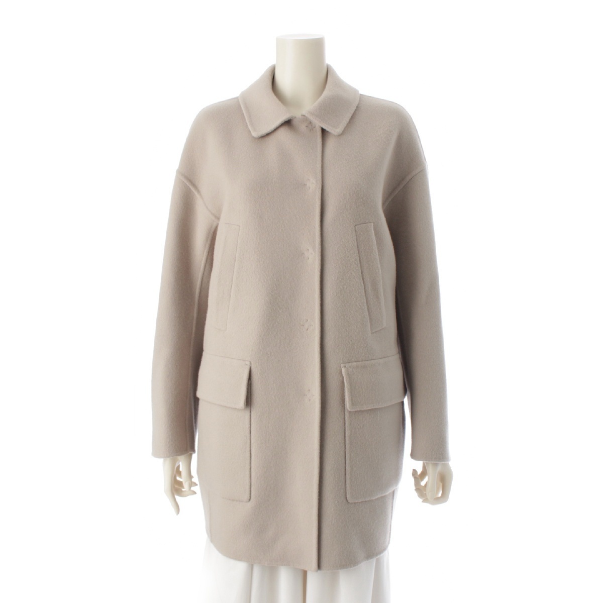 ベイジ BEIGE 22AW ランス LENZ ウール ダブルフェイス スーパー140S ショート コート ベージュ 2