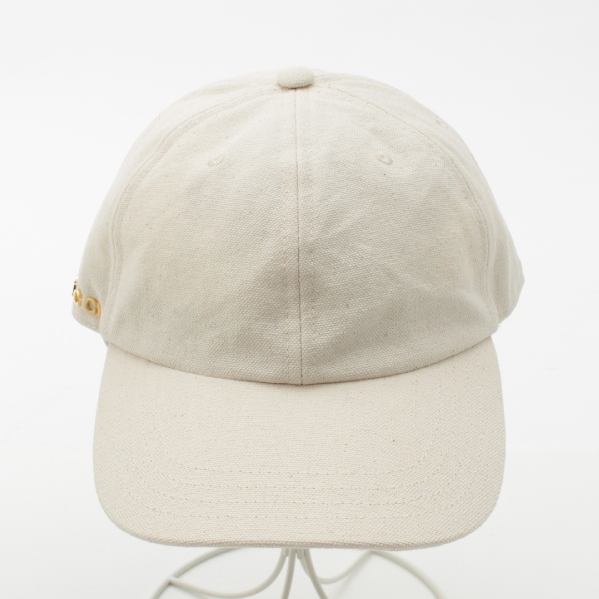 グッチ 24年 シェリー コットンキャンバス サイドロゴ ベースボール キャップ 792386 アイボリー L【中古】