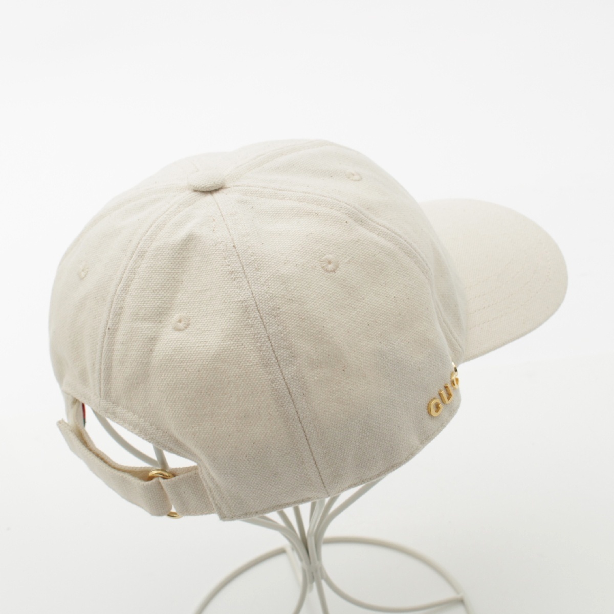 グッチ 24年 シェリー コットンキャンバス サイドロゴ ベースボール キャップ 792386 アイボリー L【中古】