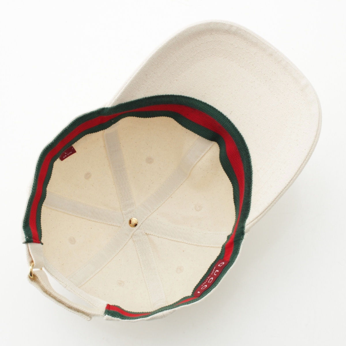 グッチ 24年 シェリー コットンキャンバス サイドロゴ ベースボール キャップ 792386 アイボリー L【中古】